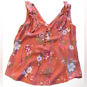 Rebecca Taylor Floral Silk Blouse 55 silk 45 viscoses XS top lightweight button